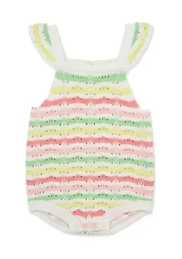 Baby Girls Fun Striped Bubble Bodysuit