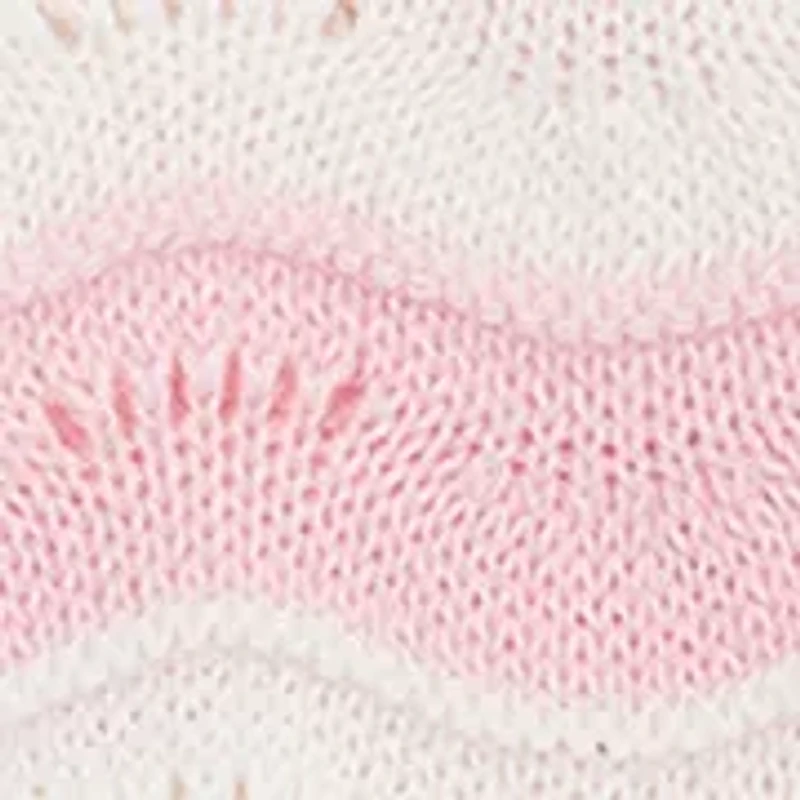 Baby Girls Curvy Striped Pointelle Knit Bubble