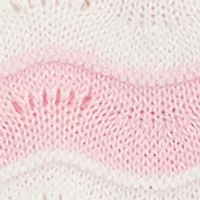 Baby Girls Curvy Striped Pointelle Knit Bubble