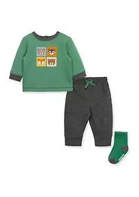 Baby Boys Woodland Joggers Set with Socks