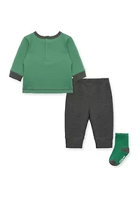 Baby Boys Woodland Joggers Set with Socks