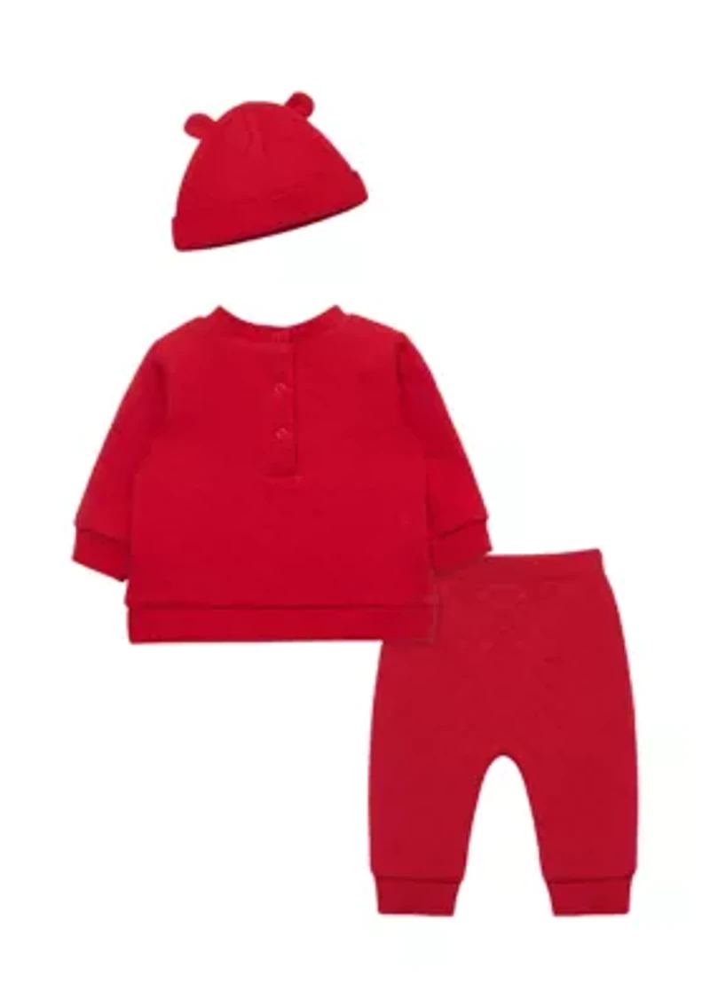 Baby Boys Holiday Bear Set with Hat