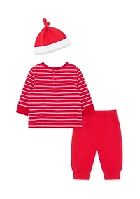 Baby Boys Santa Joggers Set with Hat