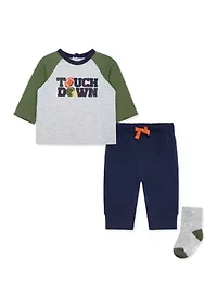 Baby Boys Football Jogger Set with Socks