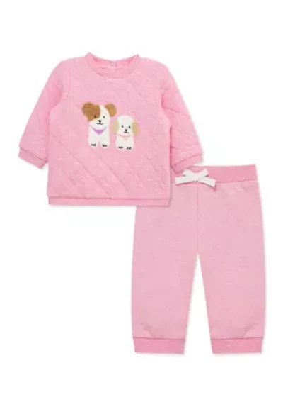 Baby Girls Cute Pups Active Set