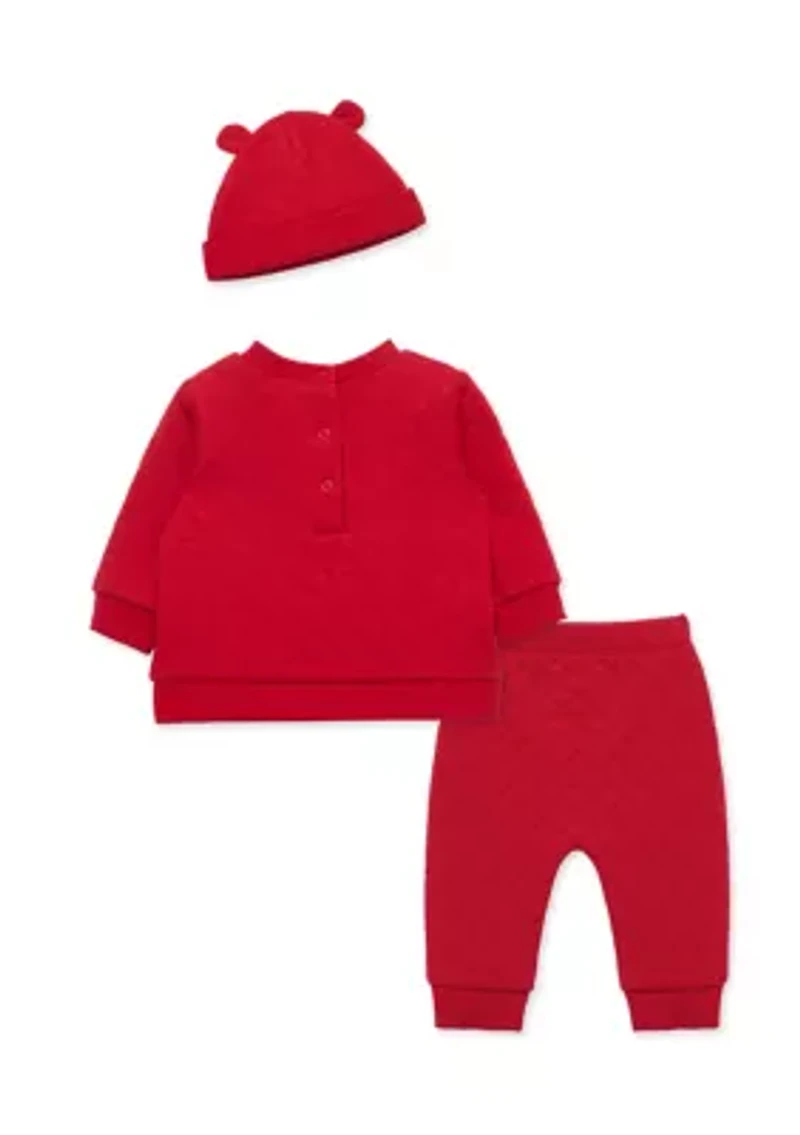Baby Boys Holiday Bear Set with Hat