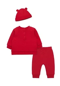 Baby Boys Holiday Bear Set with Hat