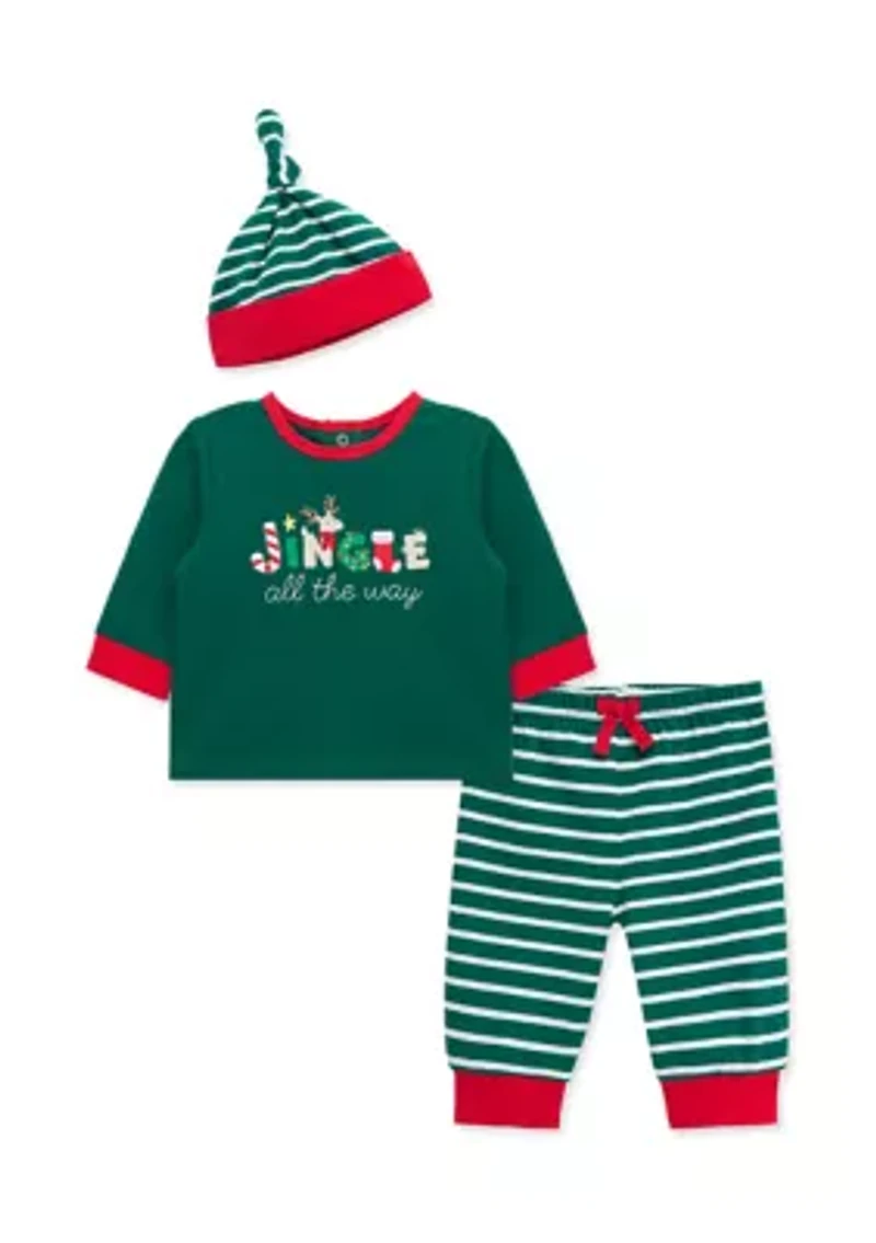 Baby Boys Jingle Joggers Set with Hat
