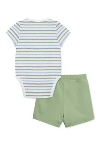 Baby Boys Elephant Shorts Set