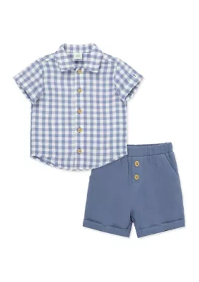 Baby Boys Check Shorts Set