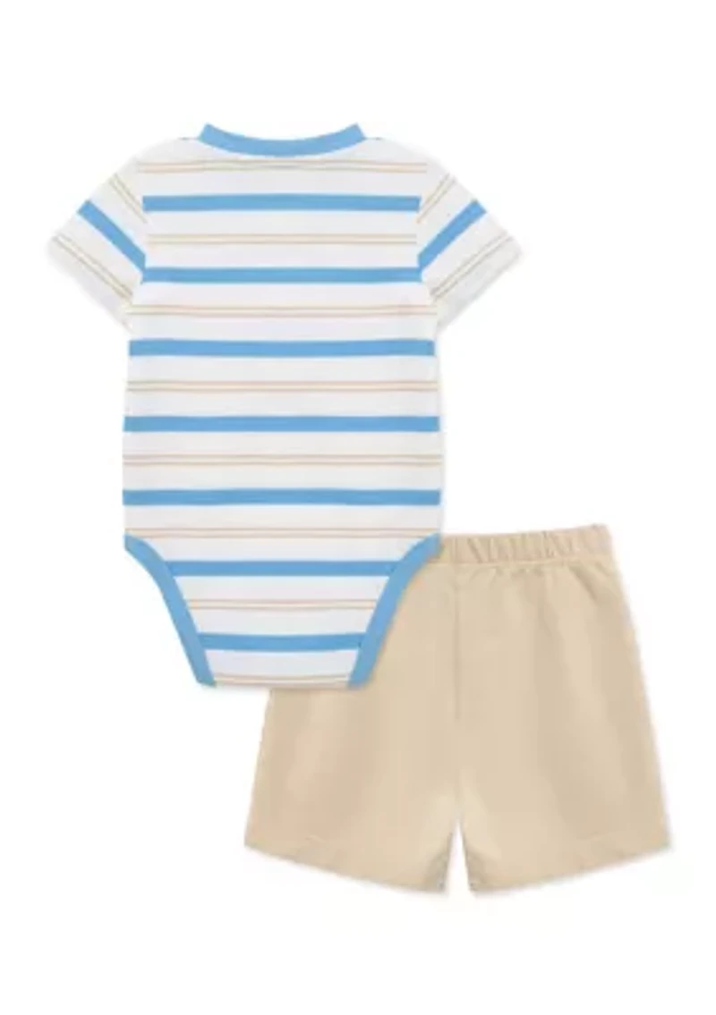 Baby Boys Puppy Onesie Shorts Set