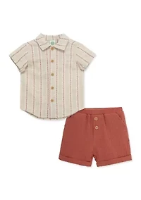 Baby Boys Striped Shirt Set