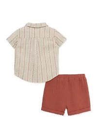 Baby Boys Striped Shirt Set