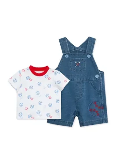 Baby Boys Baseball Shortall Set