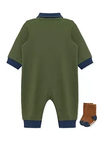 Baby Boys Football Coverall with Socks