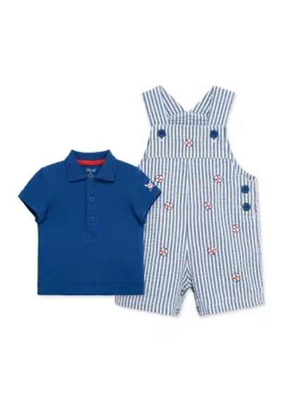 Baby Boys Baseball Shortall Set