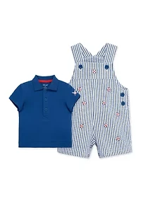 Baby Boys Baseball Shortall Set
