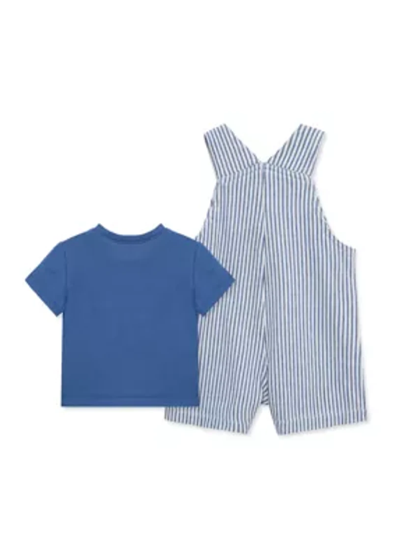 Baby Boys Baseball Shortall Shirt Set