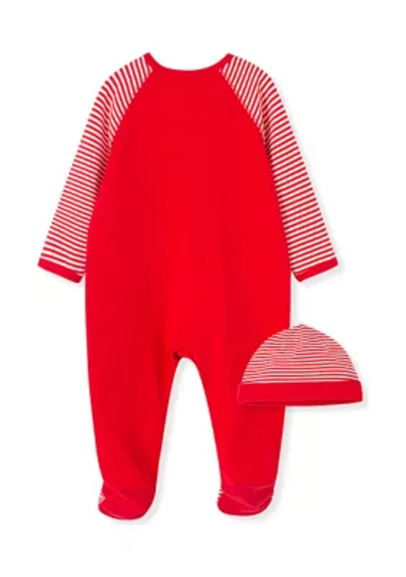 Baby Boys Train Gift Footie with Hat