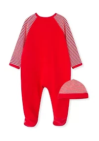 Baby Boys Train Gift Footie with Hat