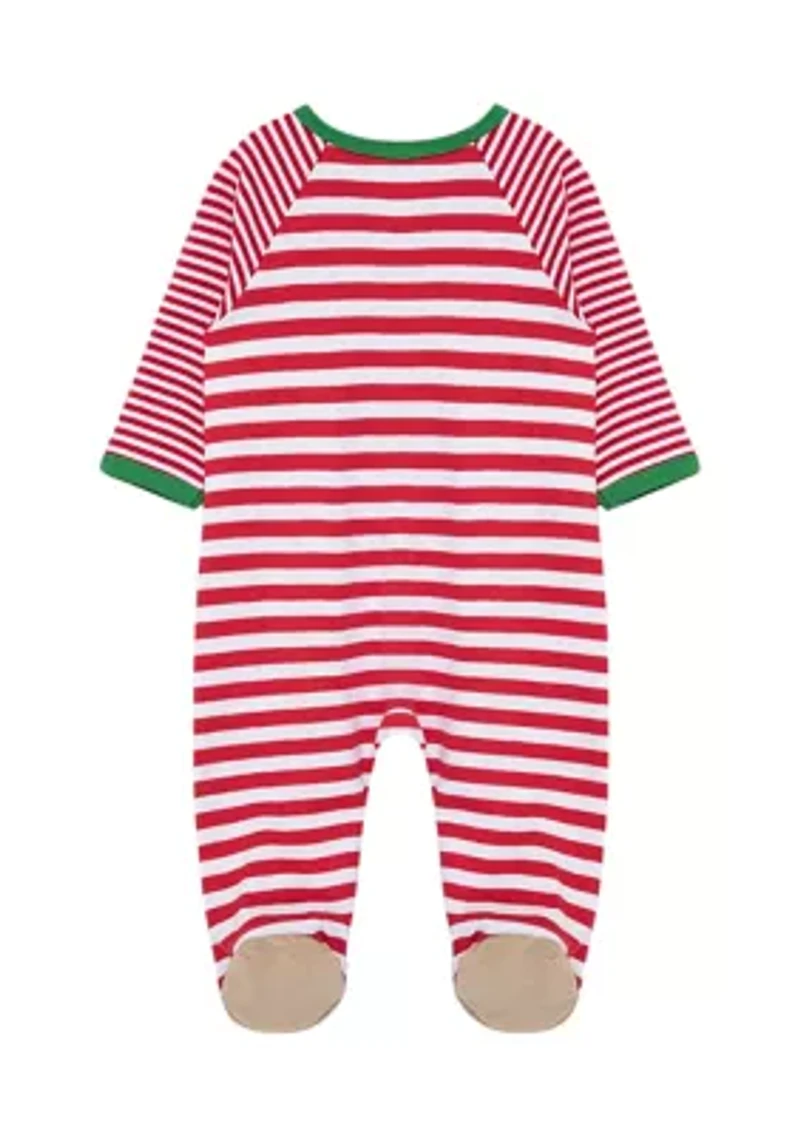 Baby Boys Reindeer Stripe Footie Pajamas