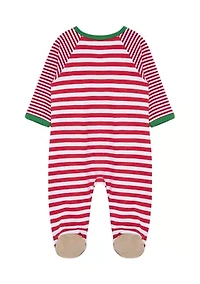 Baby Boys Reindeer Stripe Footie Pajamas