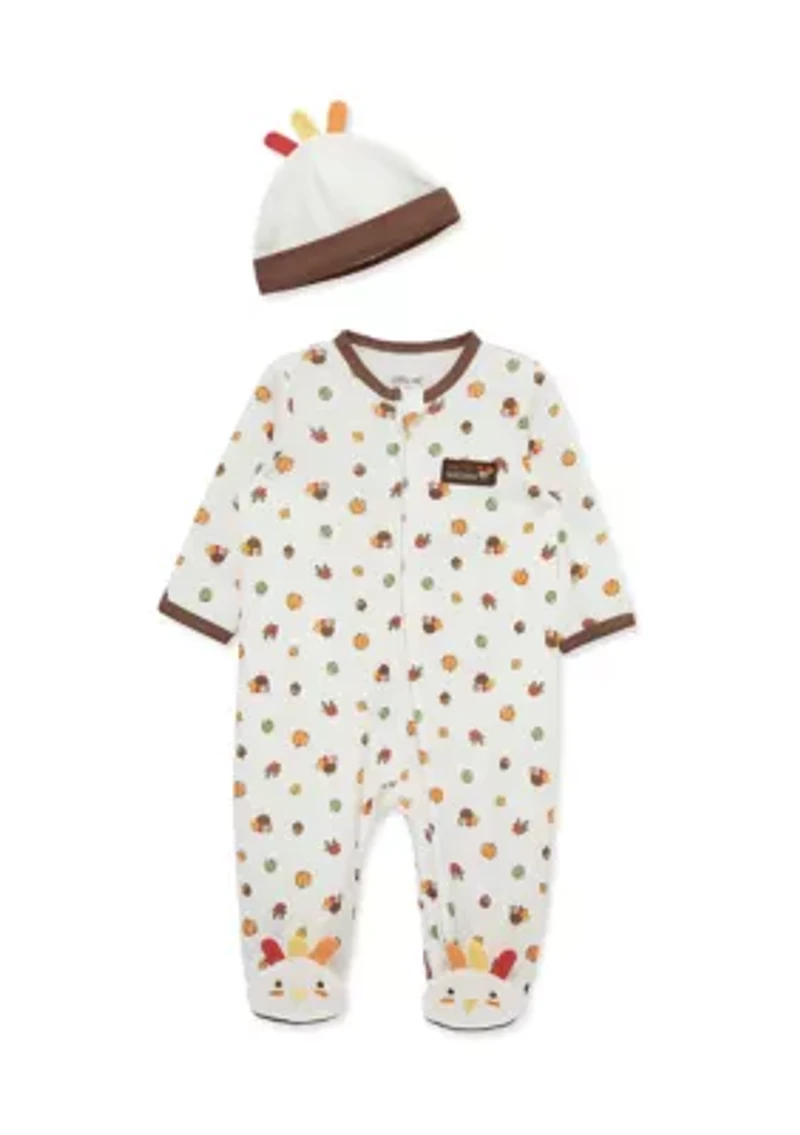 Baby Boys Turkey Footie with Hat