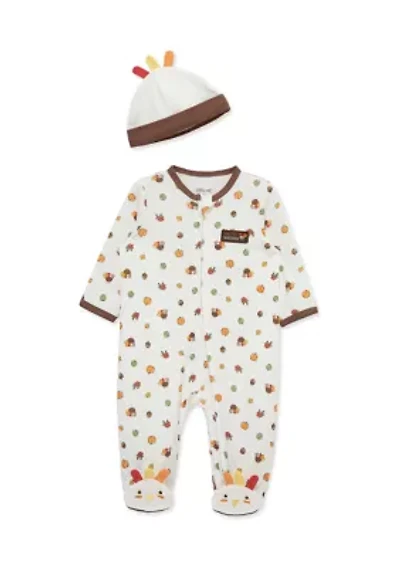 Baby Boys Turkey Footie with Hat