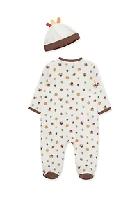 Baby Boys Turkey Footie with Hat