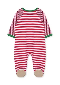 Baby Boys Reindeer Stripe Footie Pajamas