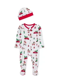 Baby Boys Puppies Footie with Hat