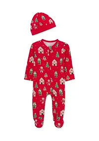 Baby Boys Gingerbread Footie Pajamas with Hat