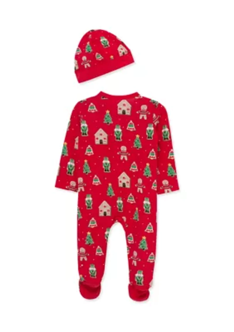 Baby Boys Gingerbread Footie Pajamas with Hat