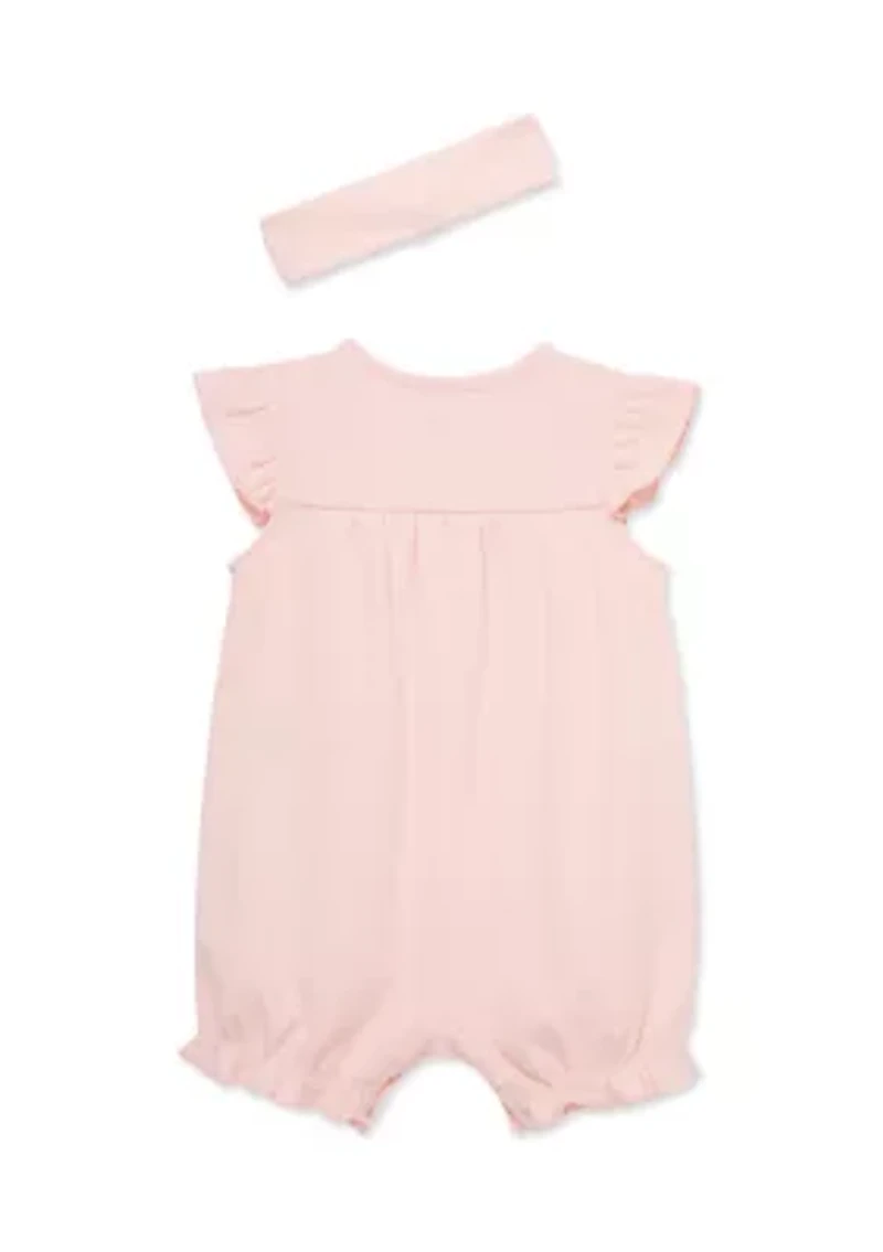 Baby Girls Ladybug Romper with Headband