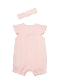 Baby Girls Ladybug Romper with Headband