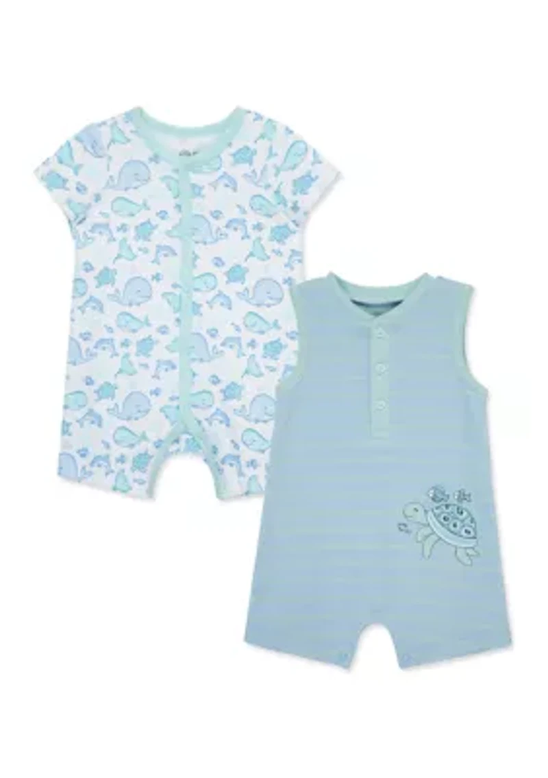 Baby Boys Sea Life Two Pack Rompers