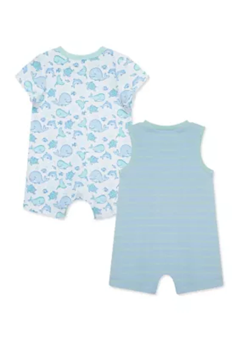 Baby Boys Sea Life Two Pack Rompers