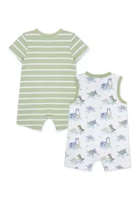 Baby Boys Dinos Two Pack Rompers