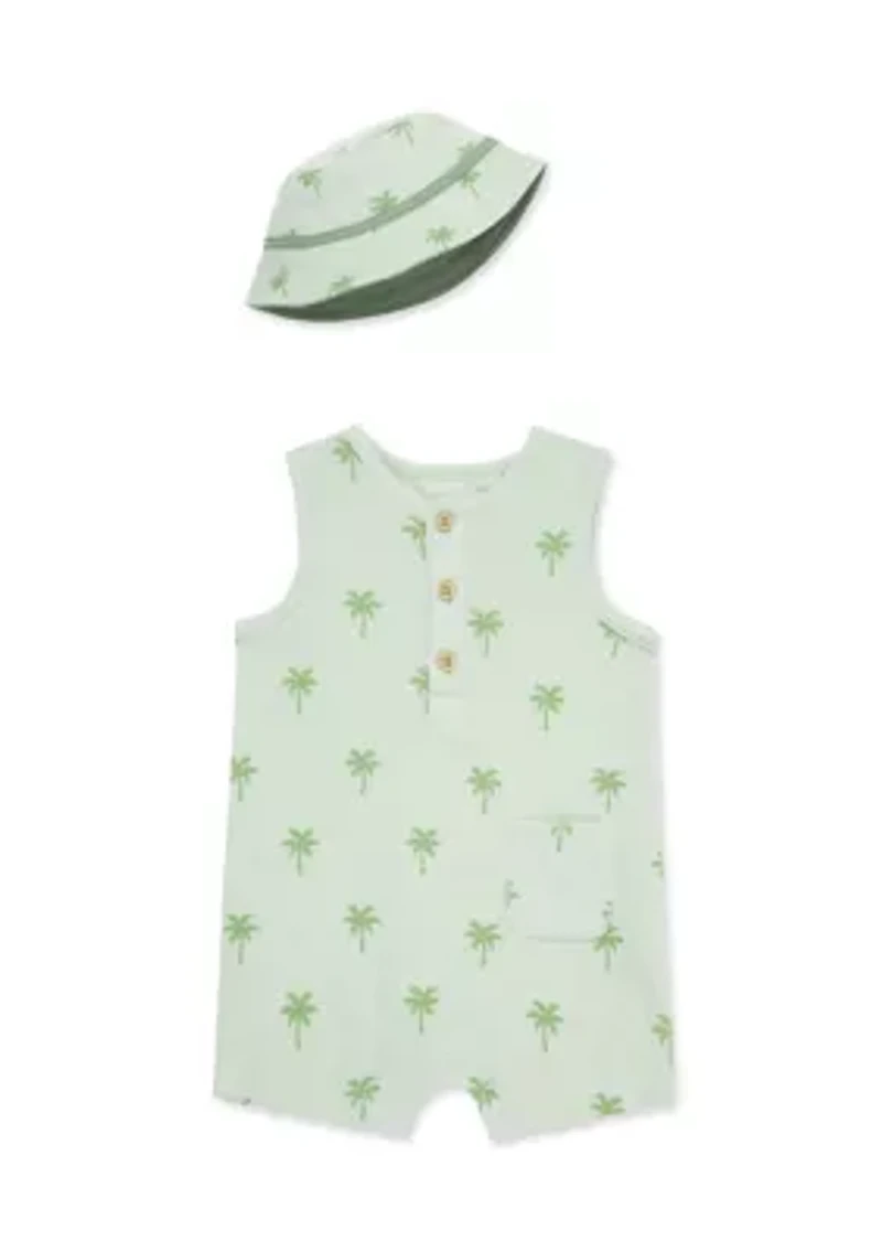 Baby Boys Palm Tree Romper with Hat