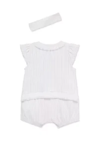 Baby Girls Floral Romper and Headband Set