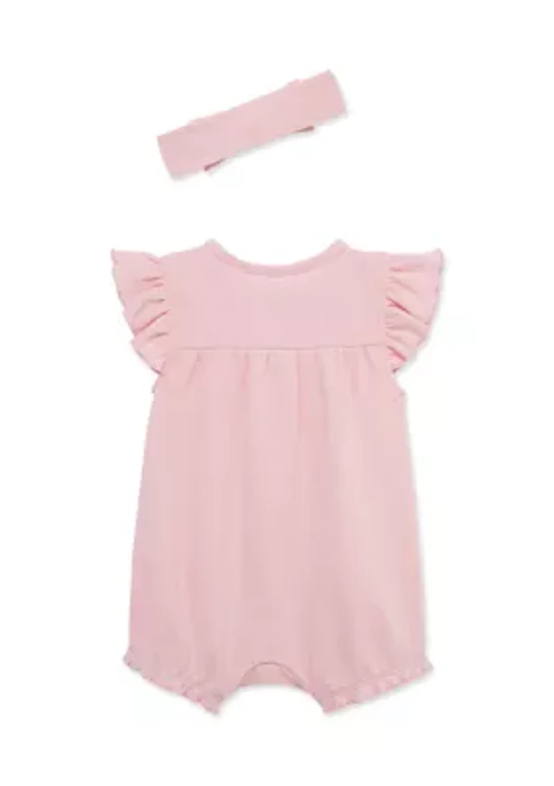 Baby Girls Cherry Onesie and Headband Set