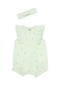 Baby Girls Violet Romper and Headband Set