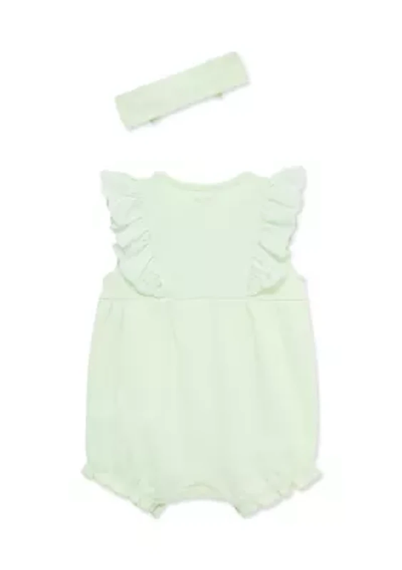 Baby Girls Violet Romper and Headband Set
