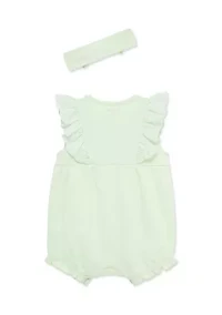 Baby Girls Violet Romper and Headband Set