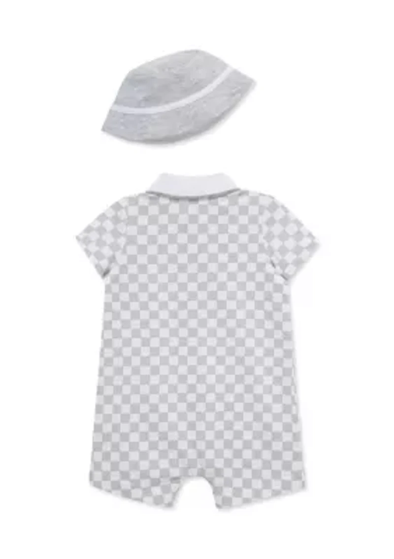 Baby Boys Romper Bucket Hat Set