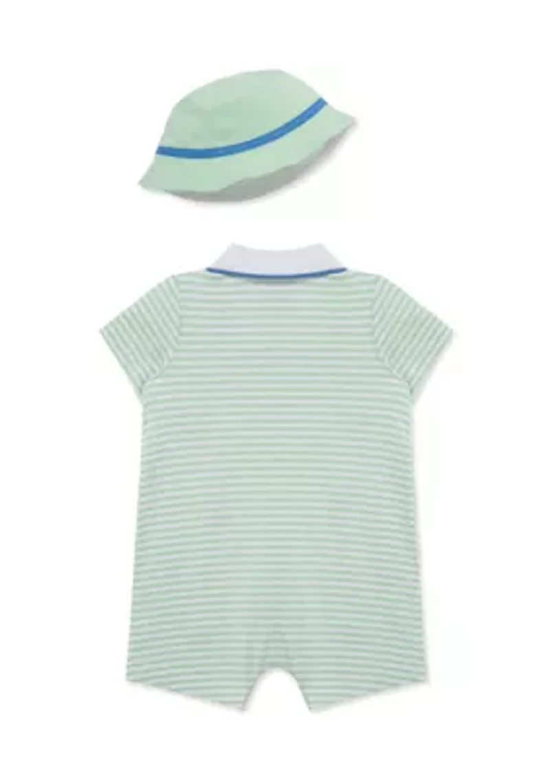 Baby Boys Romper Bucket Hat Set