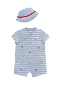 Baby Boys Baseball Romper with Hat
