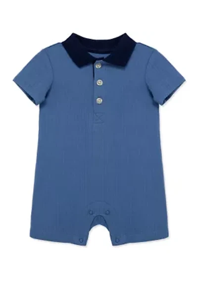 Baby Boys Blue Polo Romper