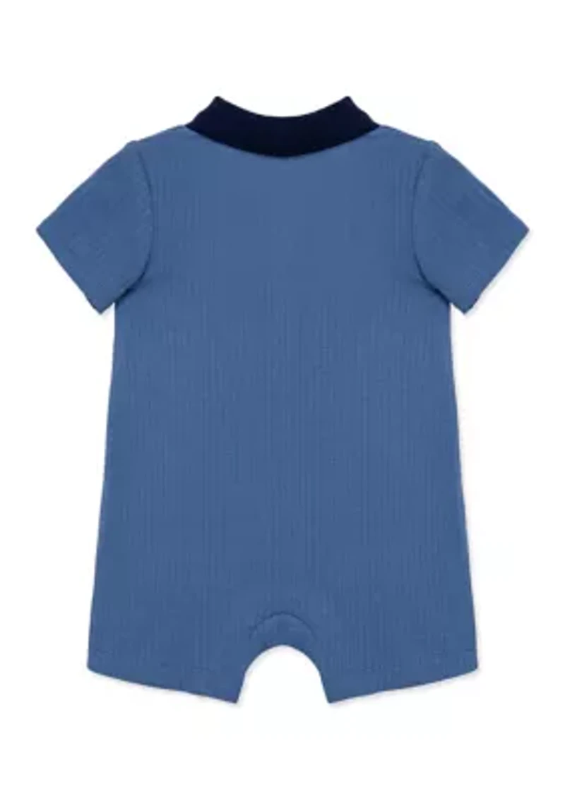 Baby Boys Blue Polo Romper