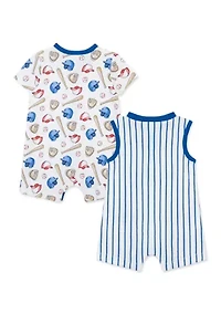 Baby Boys Baseball Romper Set